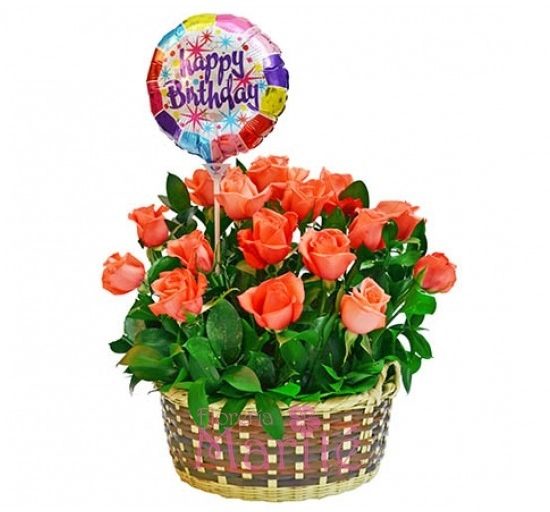 Canasta Naranja+Globo