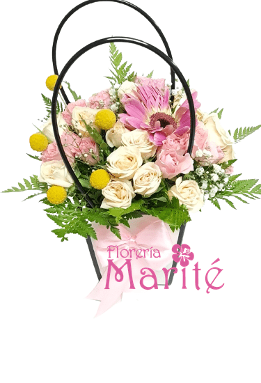 Carterita Rosada de Mini Rosas