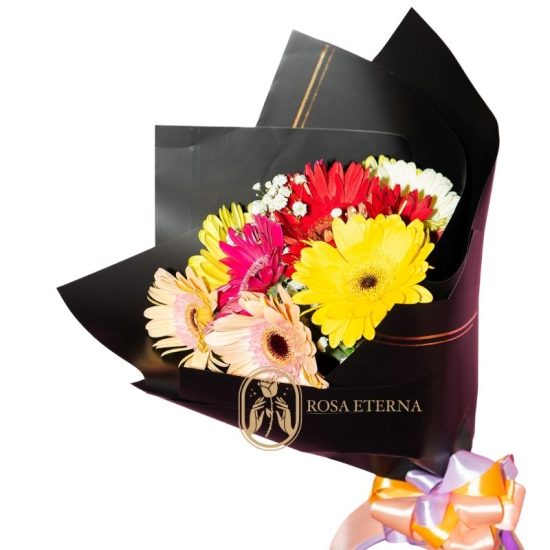 Ramo circular de 10 Gerberas Mix