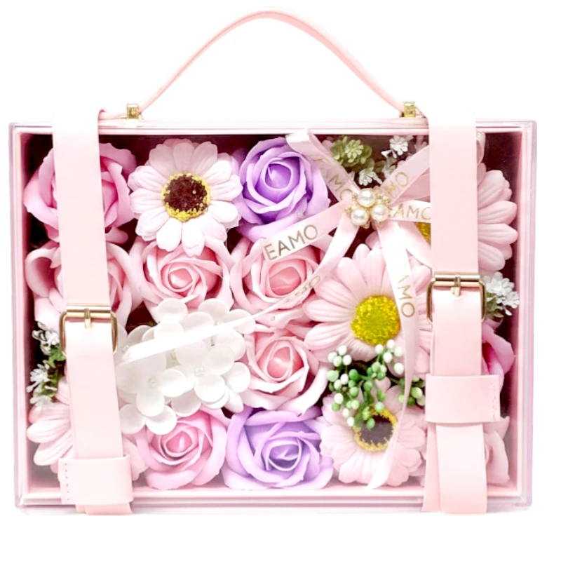 Maleta Floral Sweet Love – Rosas de Jabón Pastel