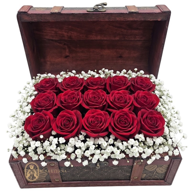 Cofre de 15 Rosas Rojas