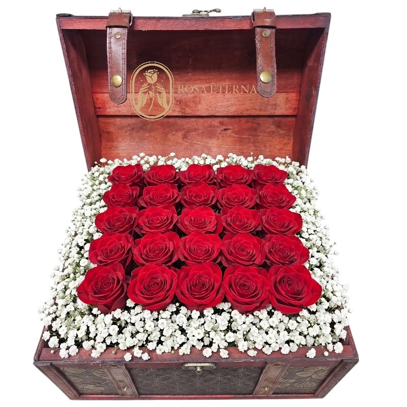 Cofre de 25 Rosas Rojas
